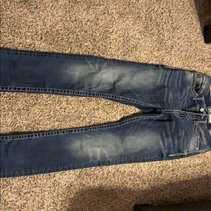 Dark Blue Buckle Jeans